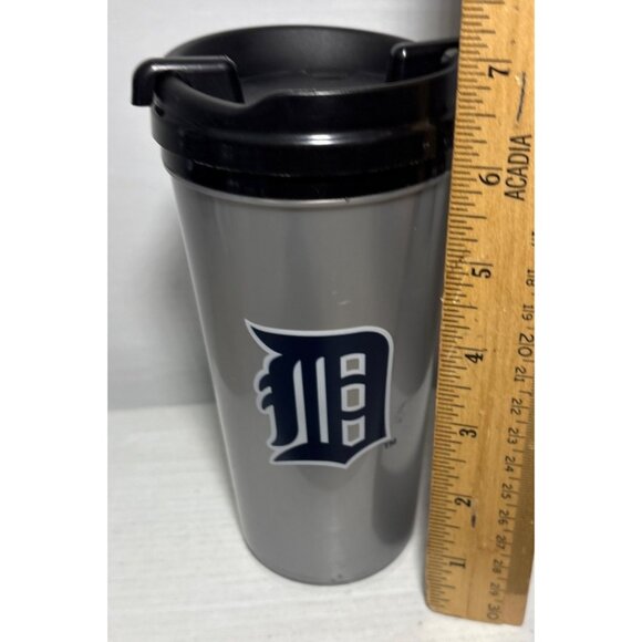 Detroit Tigers Travel Mug 16 Oz By Whirley MLB 2011 Plastic Silver & Black Lid - Picture 7 of 7